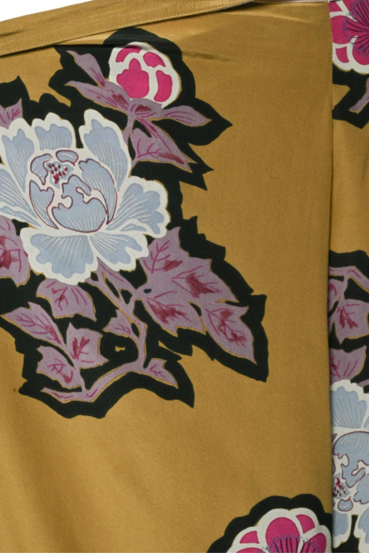 Dries Van Noten Size 40 Floral Silk Knee Length Skirt