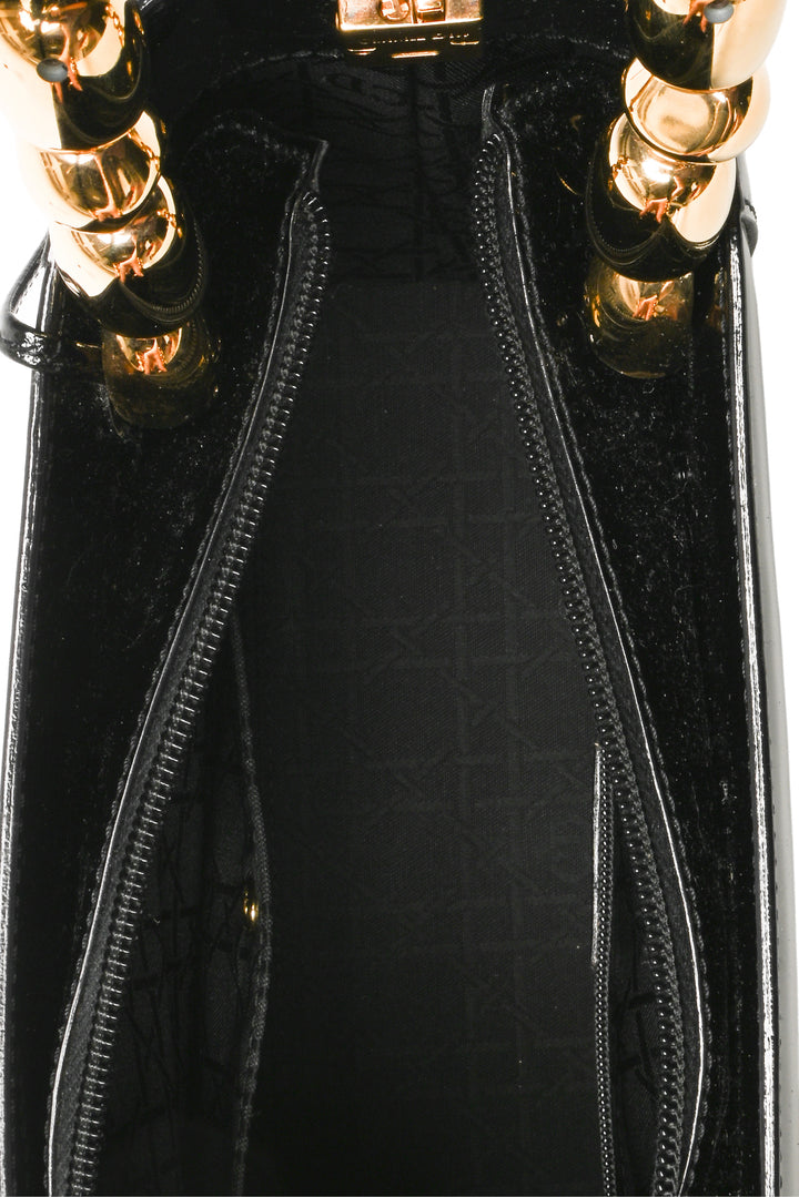Dior 2000 Malice Pearl Lady Patent Leather Bag