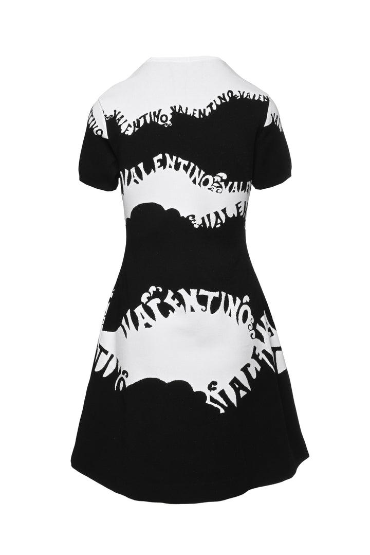Valentino Size M Waves Intarsia Mini Dress