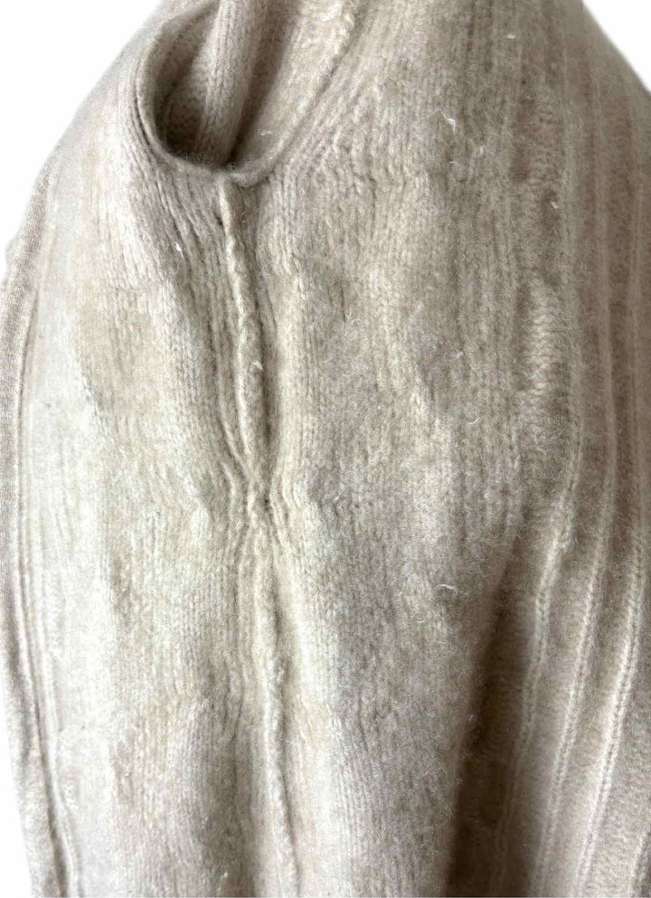 Black Goat Size M Cashmere Cableknit Belted Cardigan