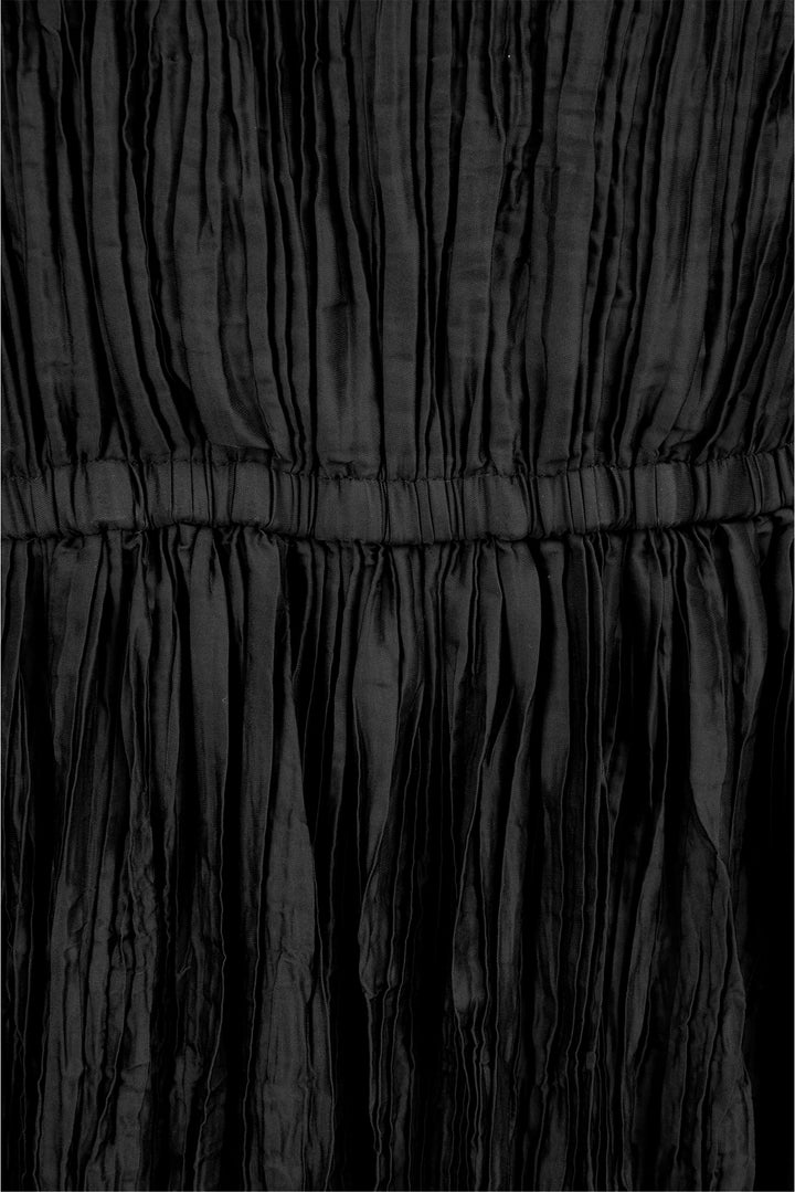 Ulla Johnson Size 8 Orla Tie-Shoulder Plisse Midi Dress