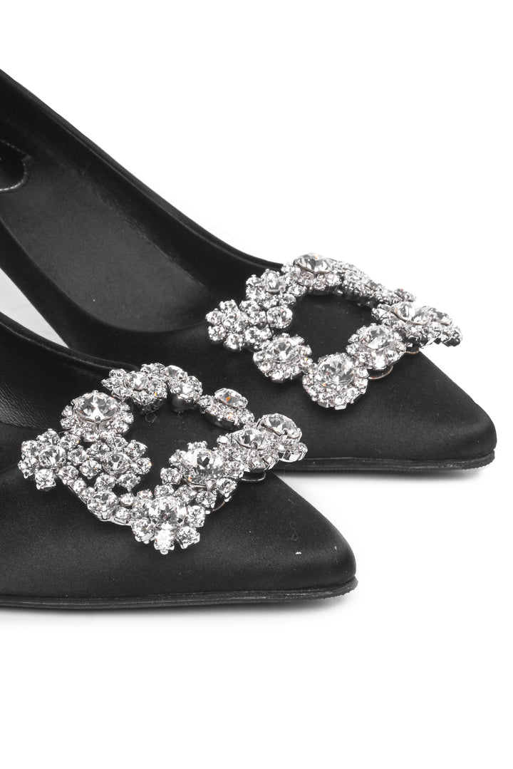 Roger Vivier Size 35 Flower Strass Satin Pumps
