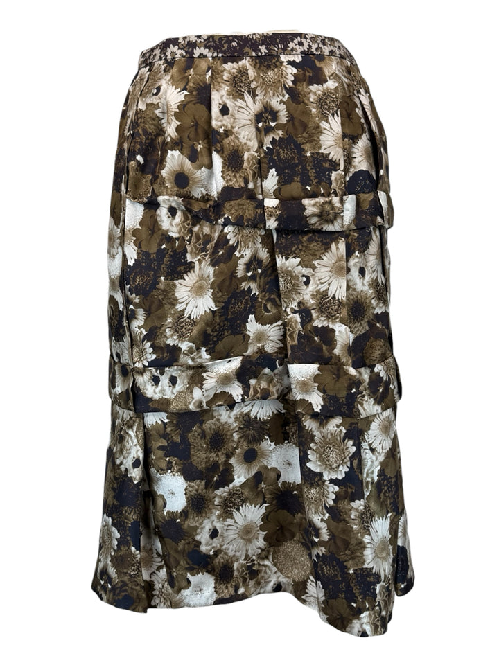 Louis Vuitton Size 36 Floral Silk Knee Length Skirt