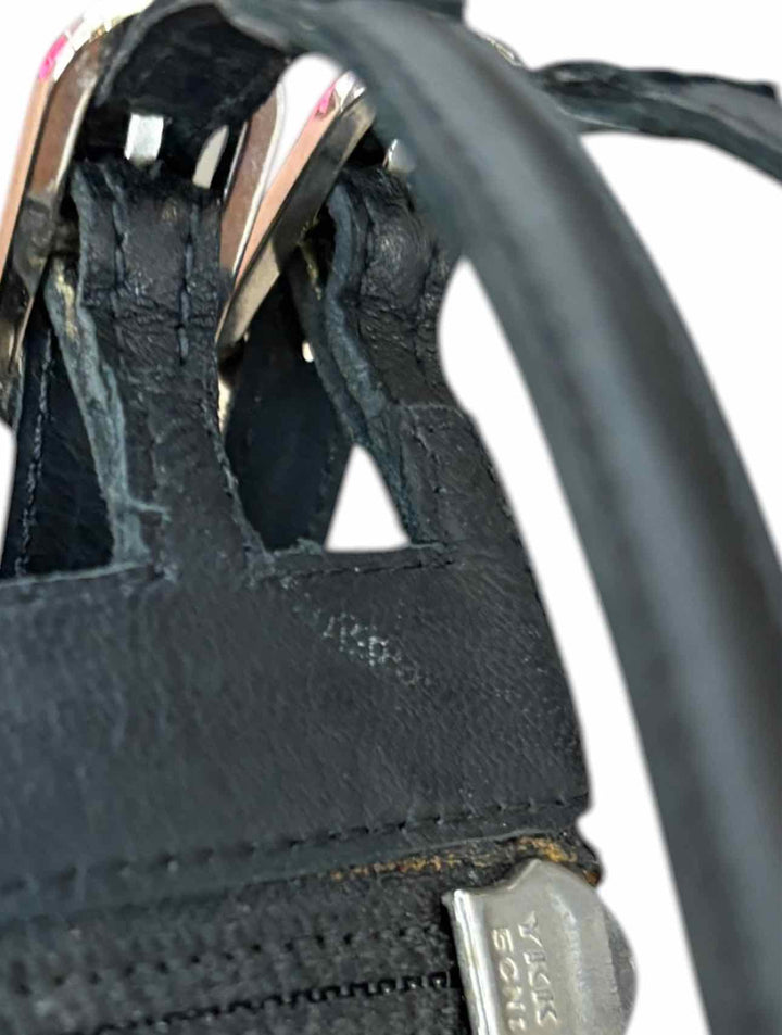 Chanel Size 38 Leather Gladiator Wedge Sandals