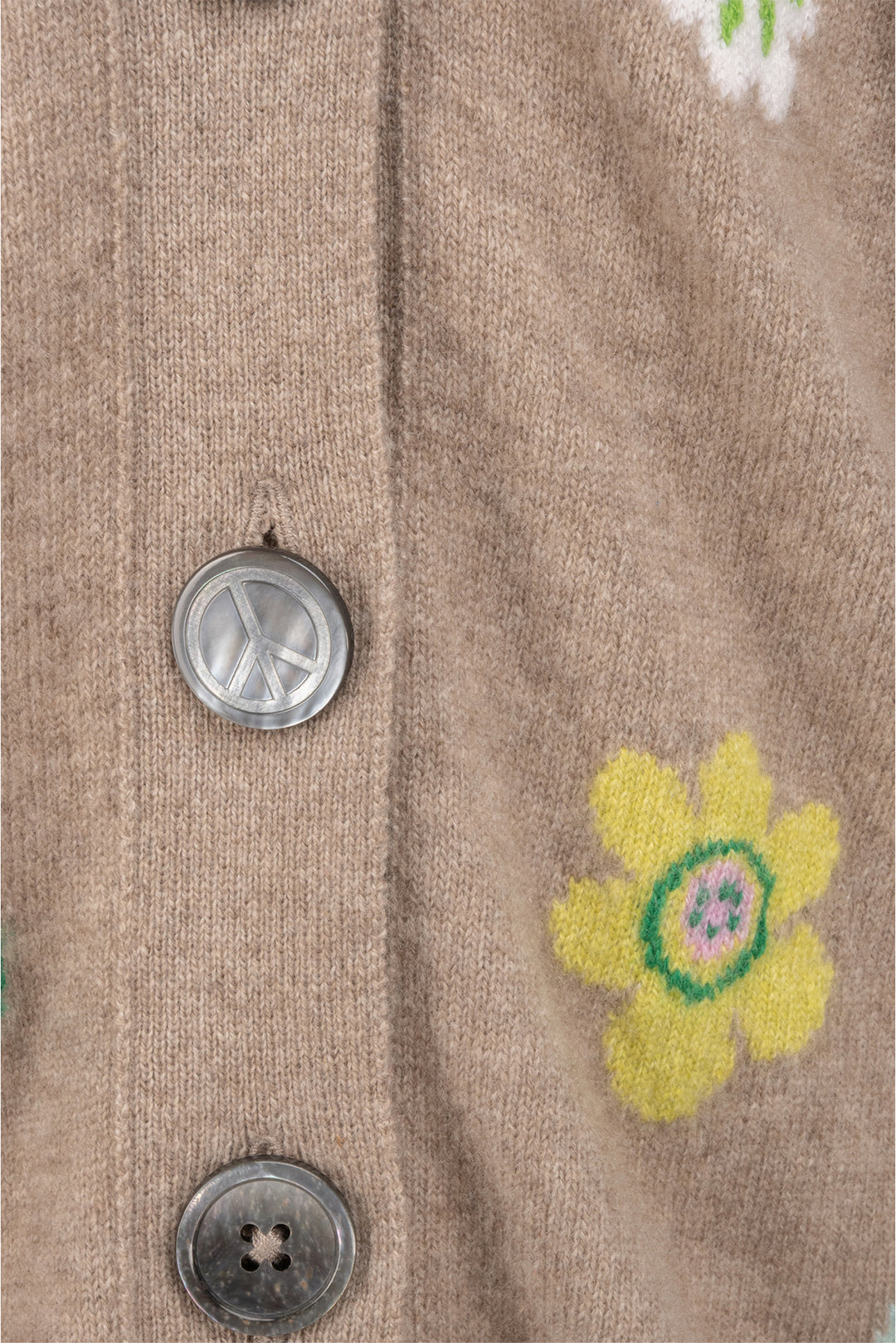 Queene and Belle Size S Floral Knit Cashmere Cardigan