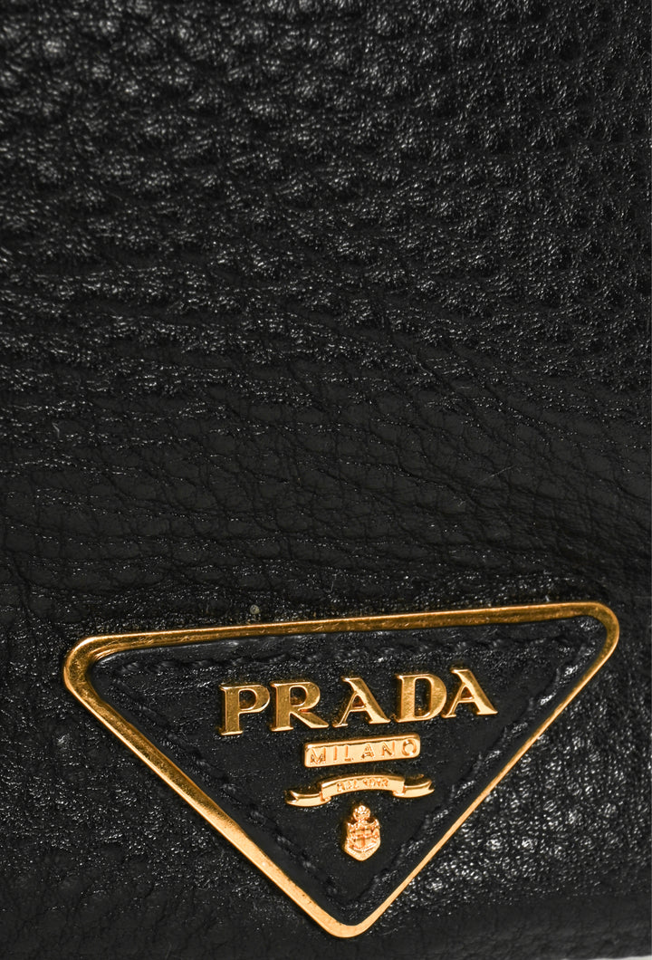 Prada Vitello Daino Leather Side Pocket Hobo