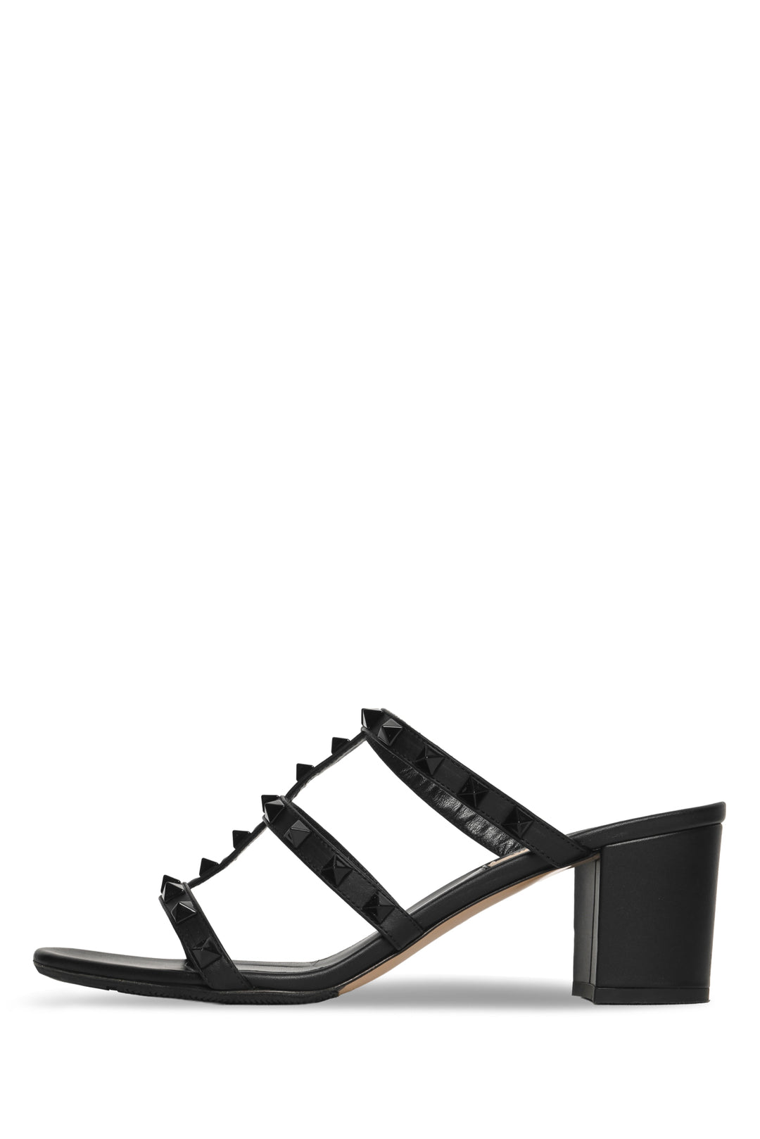 Valentino Size 39 Rockstud Calfskin Leather Slide Sandals