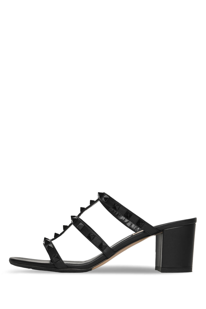 Valentino Size 39 Rockstud Calfskin Leather Slide Sandals