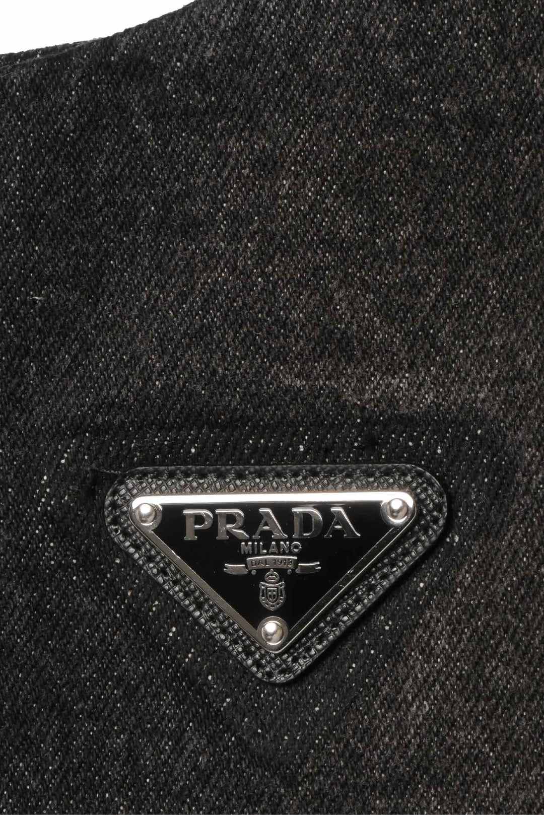 Prada Size 38 2022 Triangle Logo A-Line Denim Mini Dress