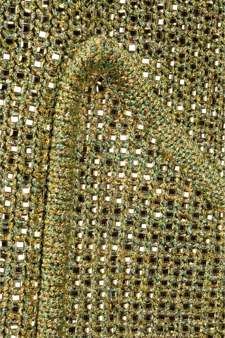 Gucci Size L Yellow & Green Crystal Cardigan