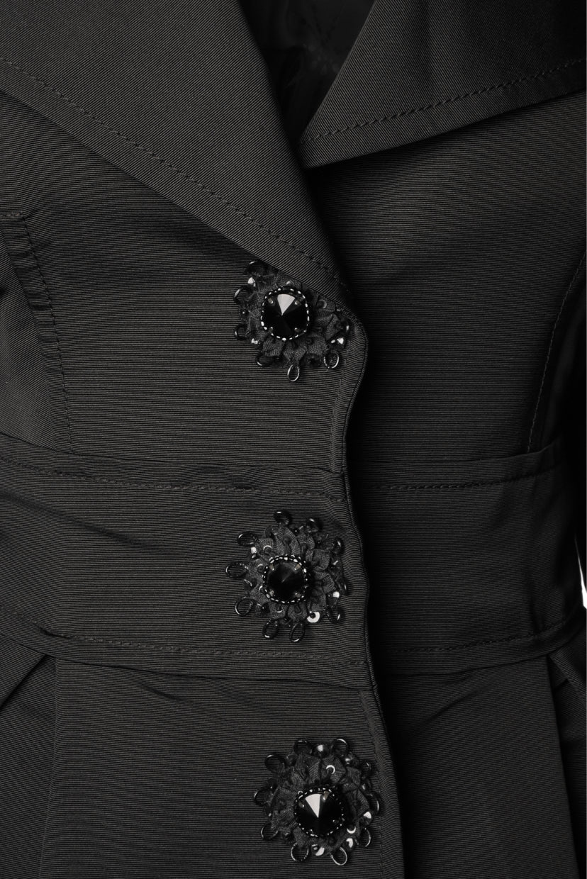 Carolina Herrera Size 6 Maxi Embellished Button-Up Evening Coat