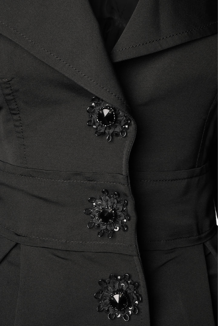 Carolina Herrera Size 6 Maxi Embellished Button-Up Evening Coat