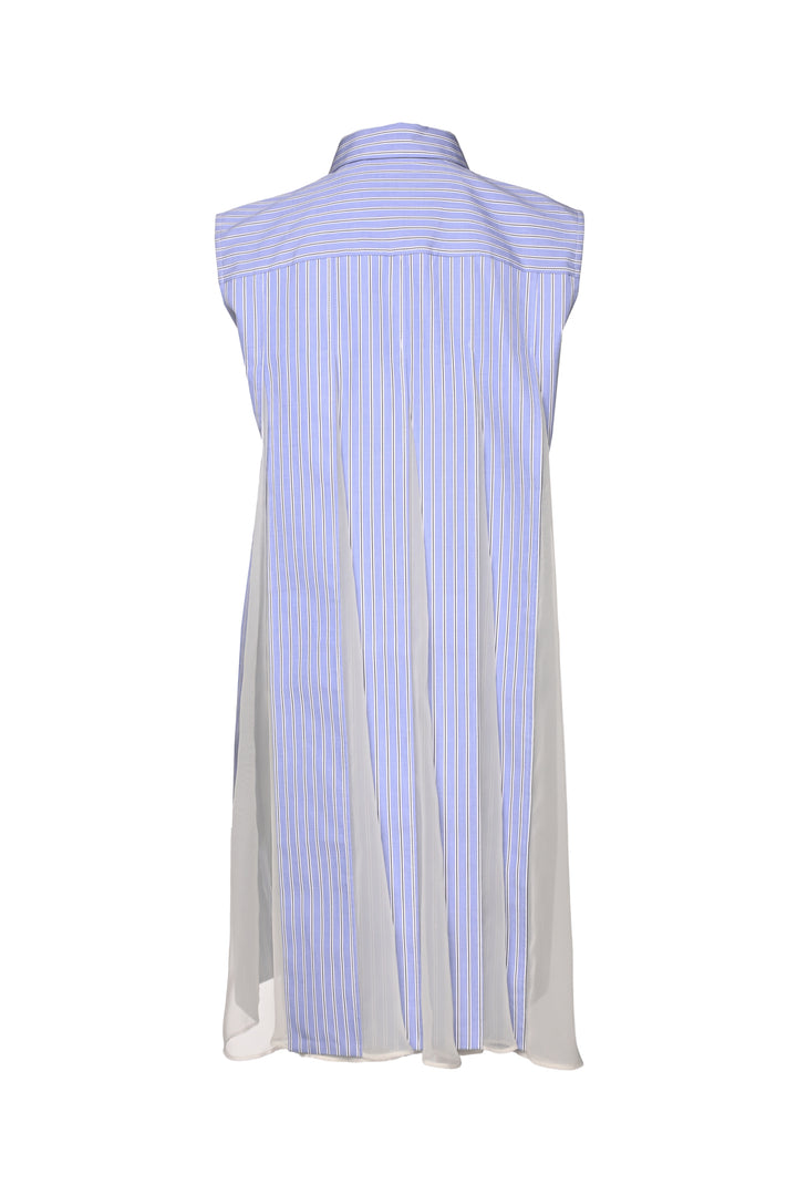 Sacai Size 4 Sleeveless Shirt Striped Dress