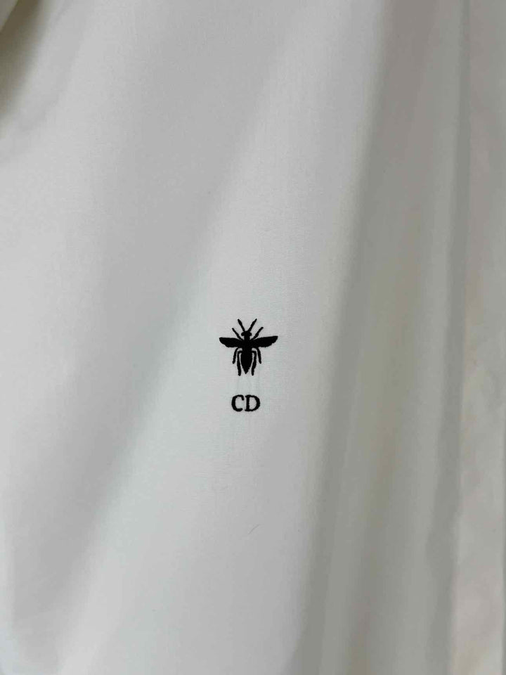 Dior Size 6 Embroidered Cotton Poplin Blouse