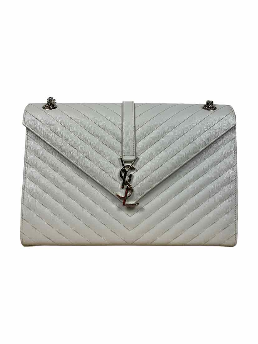 Saint Laurent Chevron Quilted Leather Large Envelope Bag