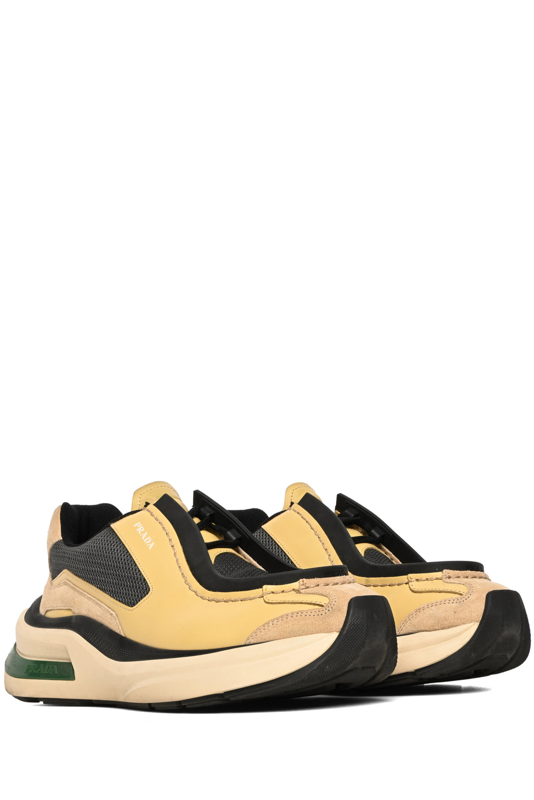 Prada Mens Shoe Size 8 Systeme Brushed Leather Sneakers