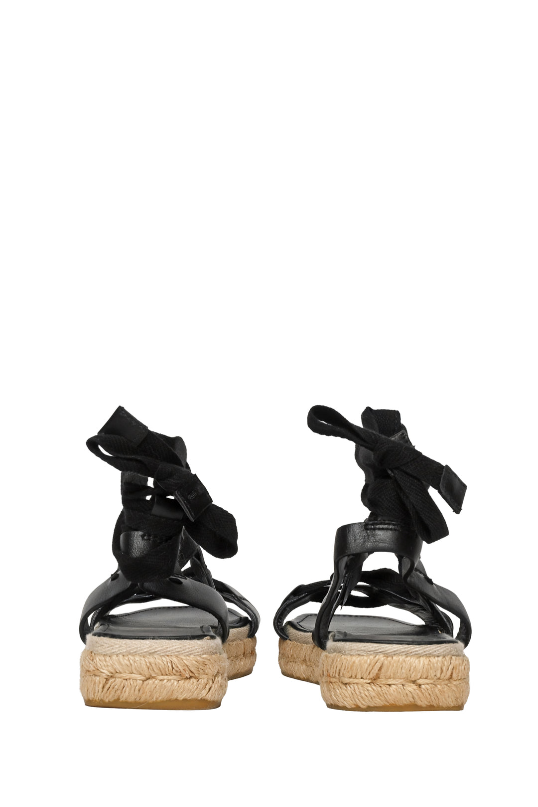 Maxmara Size 39 Elide 2 Lace-Up Calfskin Espadrille Flat Sandals