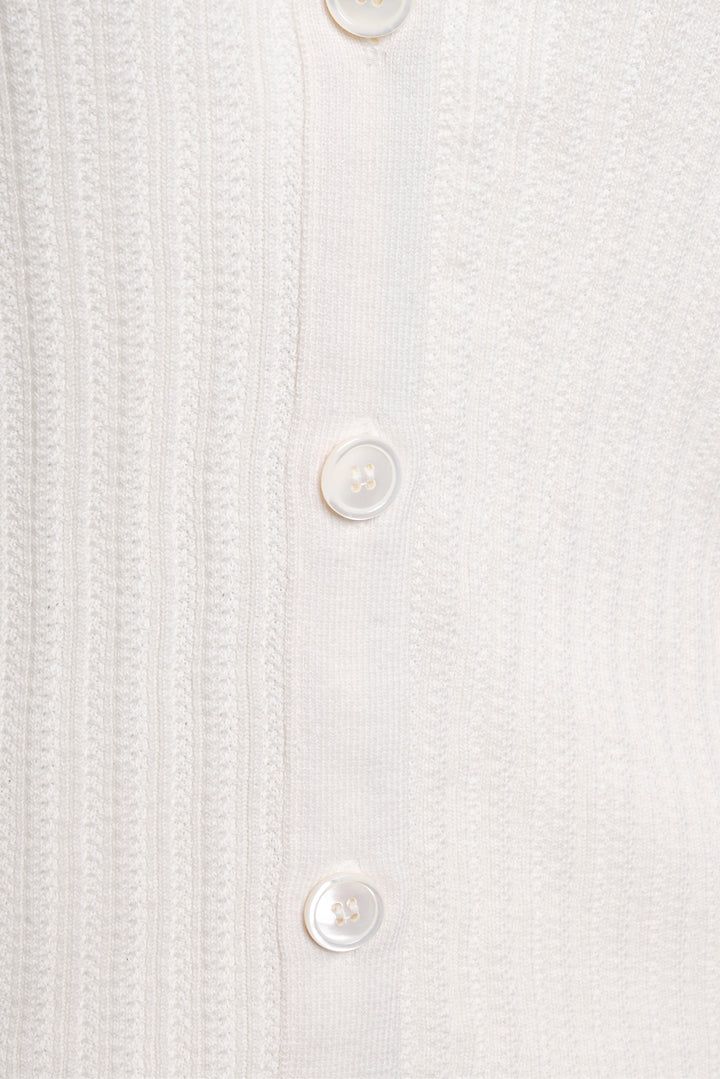 Thom Browne Size 0 Rib Knit Cotton Cardigan