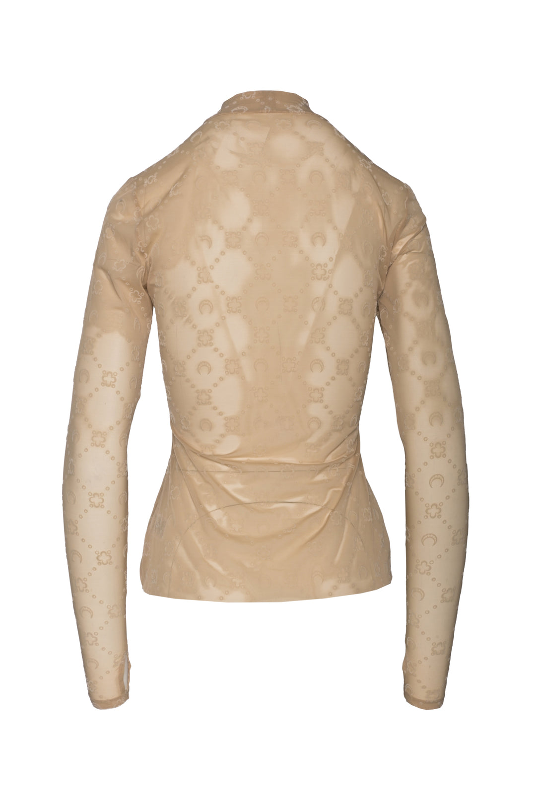 Marine Serre Size L Moonogram Mesh Flock Second Skin Highneck Tops