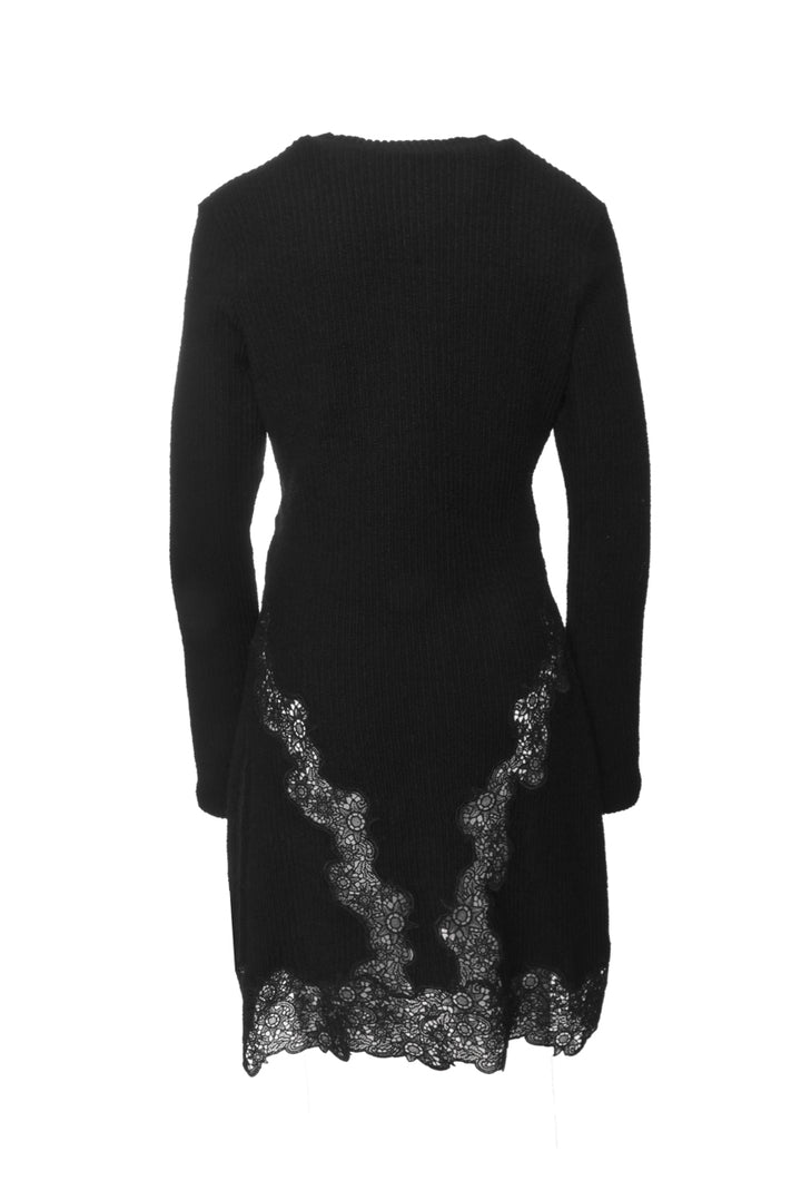 Chloe Size 38 Eyelet Trimmed Wool Mini Dress