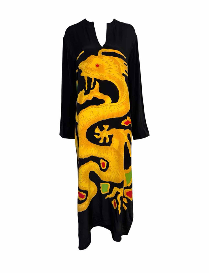Valentino Size 40 Silk Dragon Print Dress