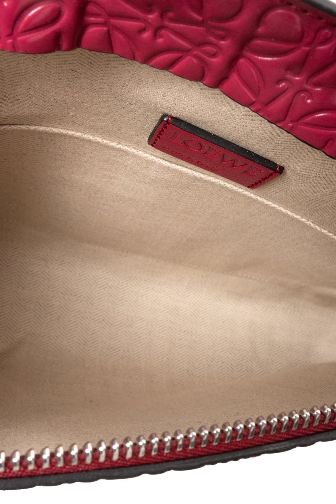 Loewe Anagram Embossed Leather T Clutch