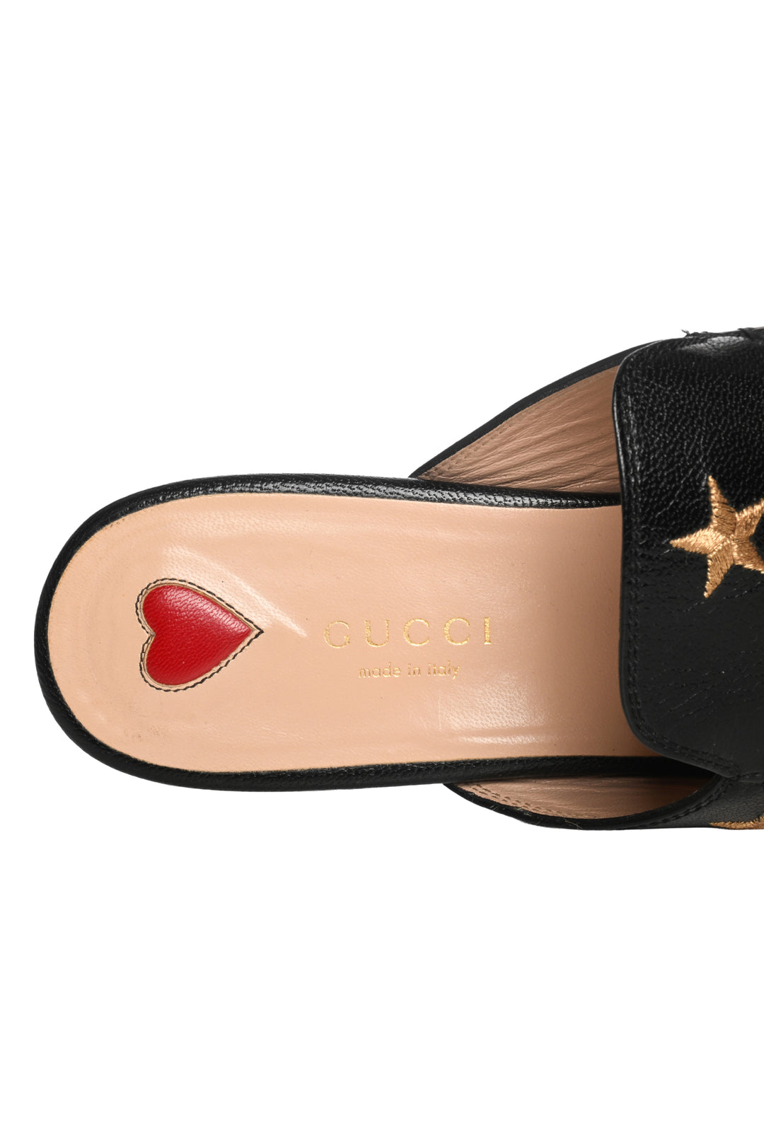 Gucci Size 37.5 Bee Star Embroidered Princetown Slippers
