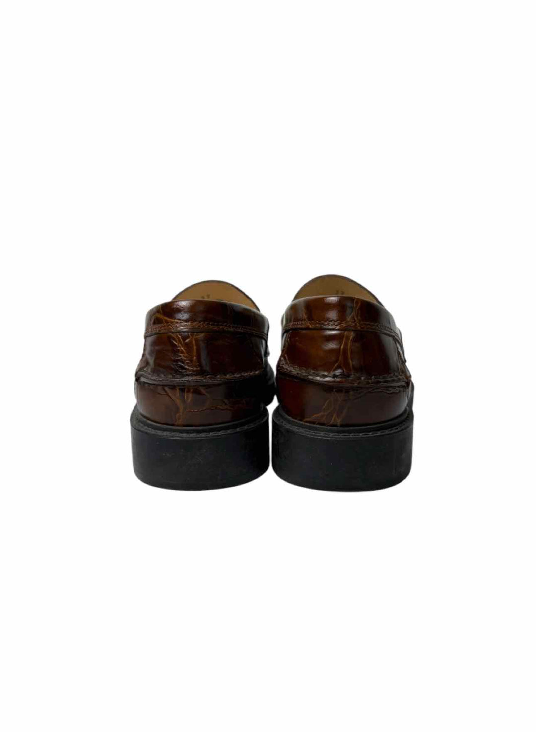 Tod's Size 37  Croc Embossed Leather Loafers