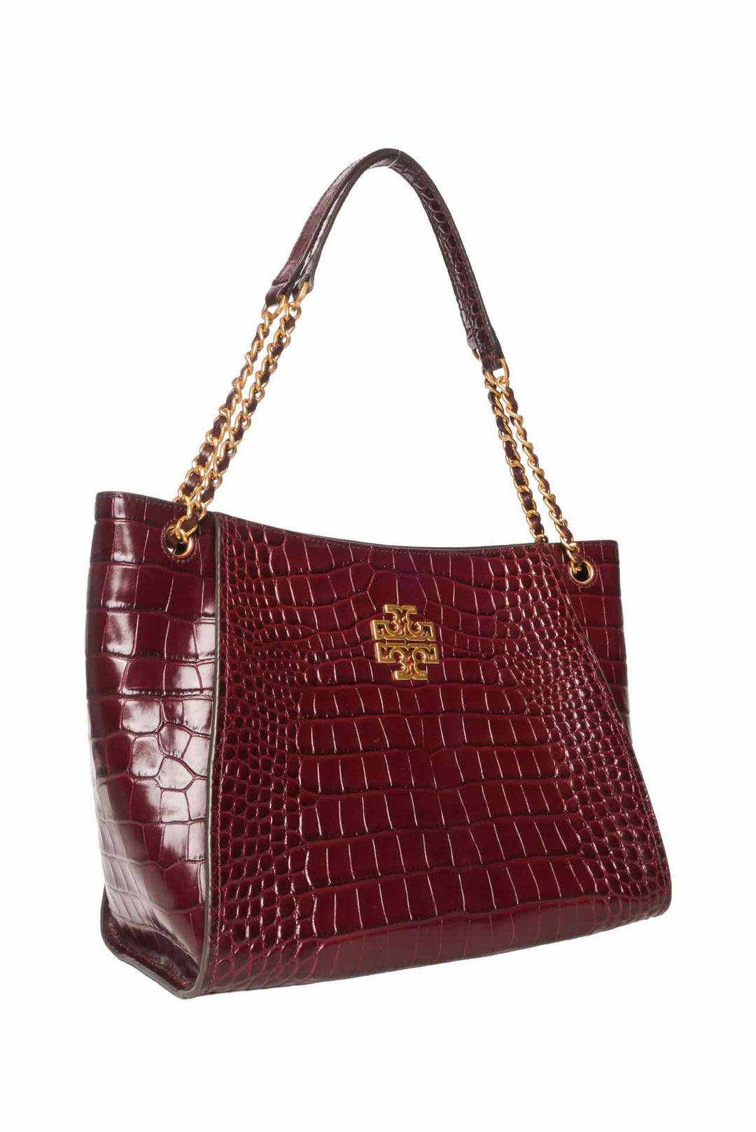 Tory Burch Britten Croc Embossed Leather Tote