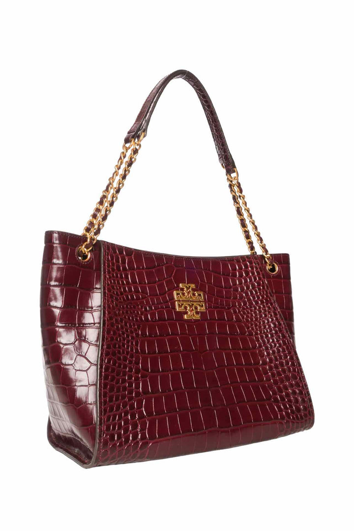 Tory Burch Britten Croc Embossed Leather Tote