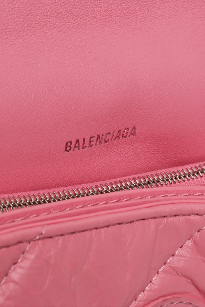 Balenciaga Calfskin Quilted Small Crush Chain Shoulder Bag