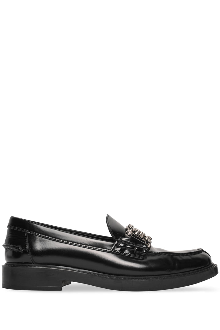 Tod's Size 37.5 Kate Studded Patent Leather Loafers