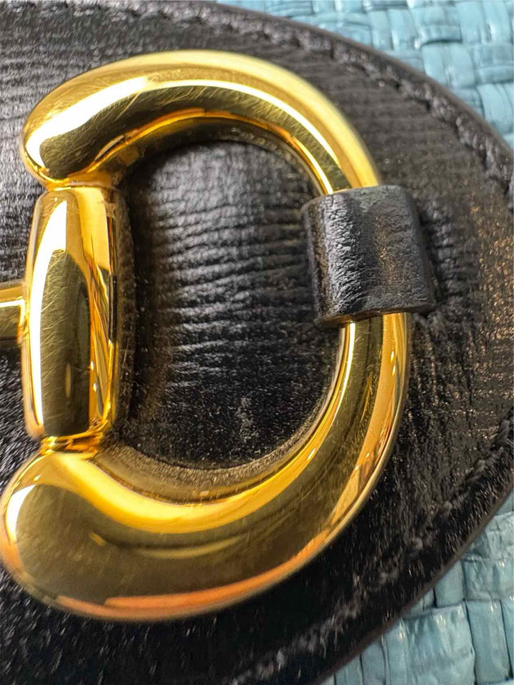 Gucci Raffia Horsebit 1955 Tote Purse