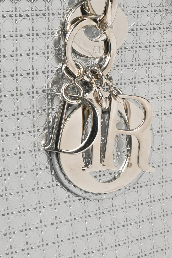 Dior 2015 Metallic Patent Micro-Cannage Medium Lady Dior Bag