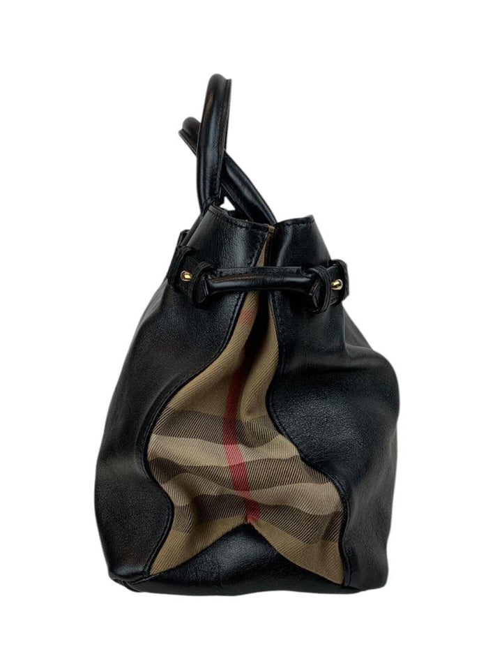 Burberry House Check Leather Banner Tote