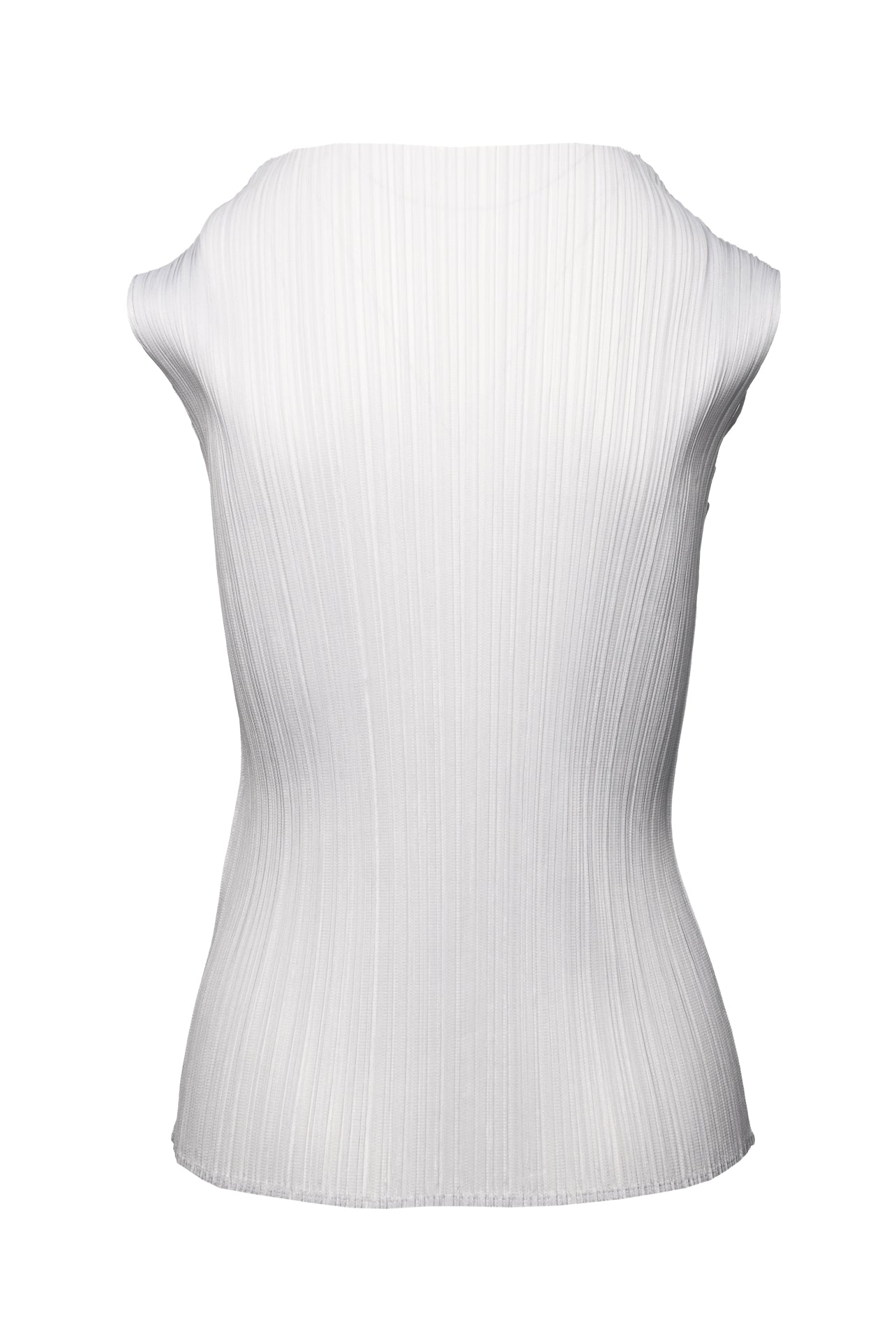 Pleats Please Size 5 Mock Neck Pleated Sleeveless Tops - Luxury