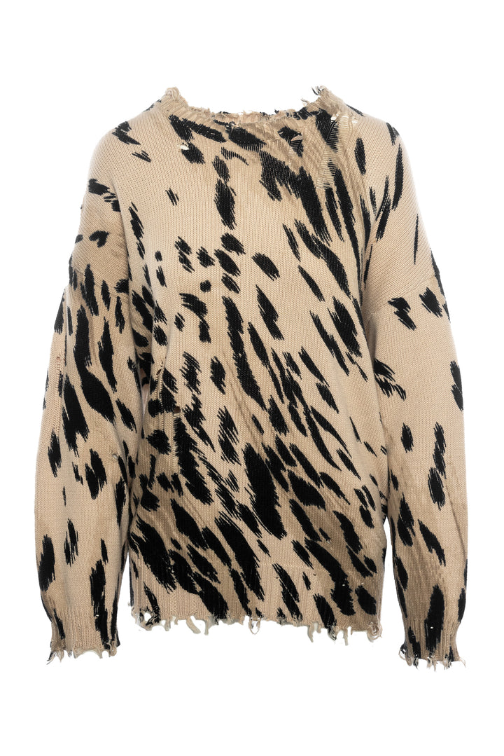 R13 Size S Cheetah Oversized Sweater