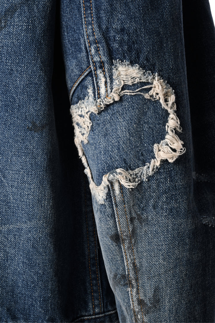 Balmain Size XL Men's Distressed Denim Jacket