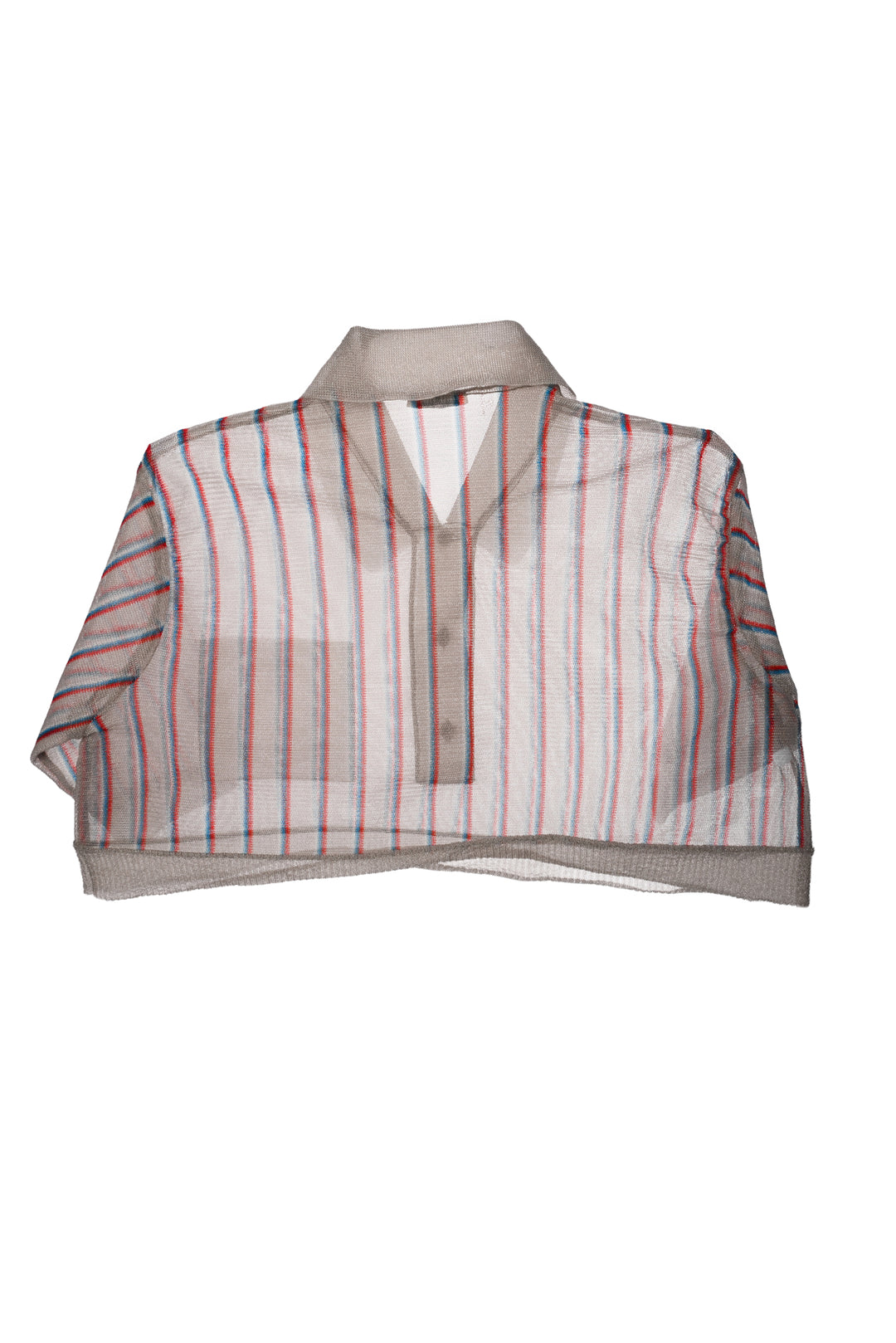 Miu Miu Size 36 Striped Mesh Cropped Top