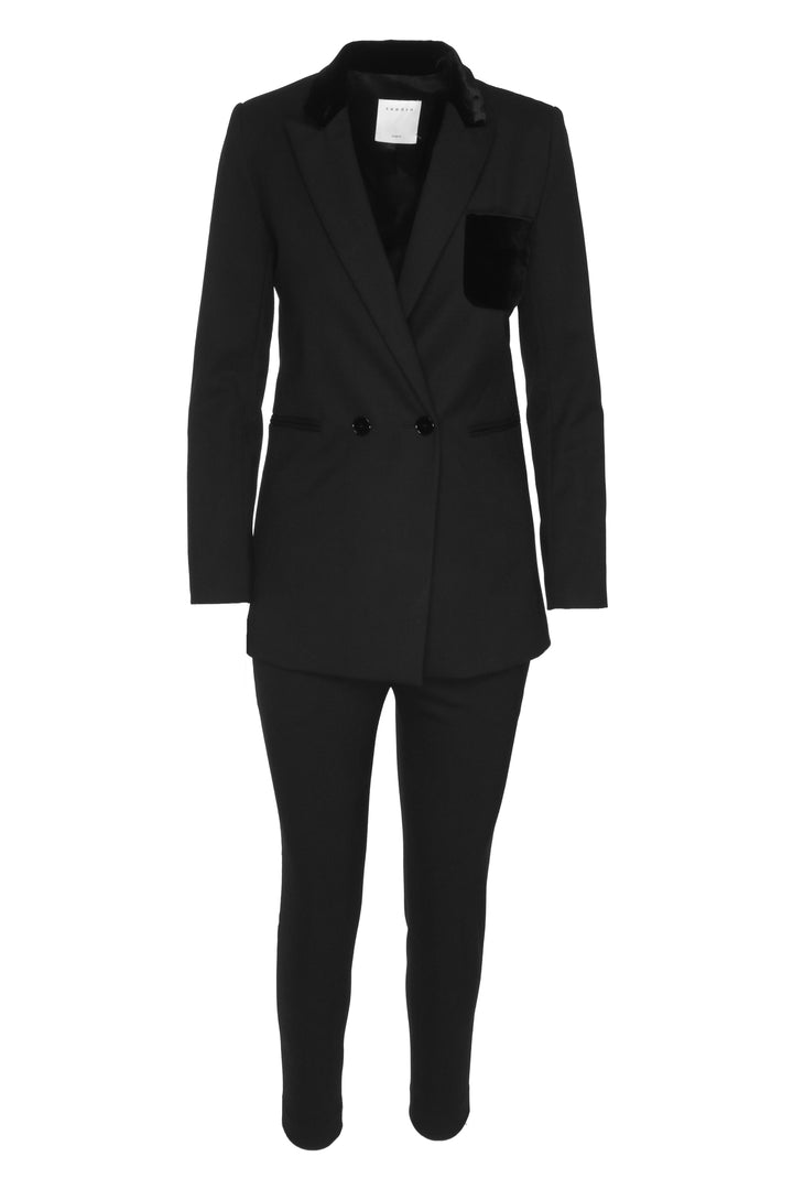Sandro Size 34 Velvet Embellished Blazer & Pant Suit