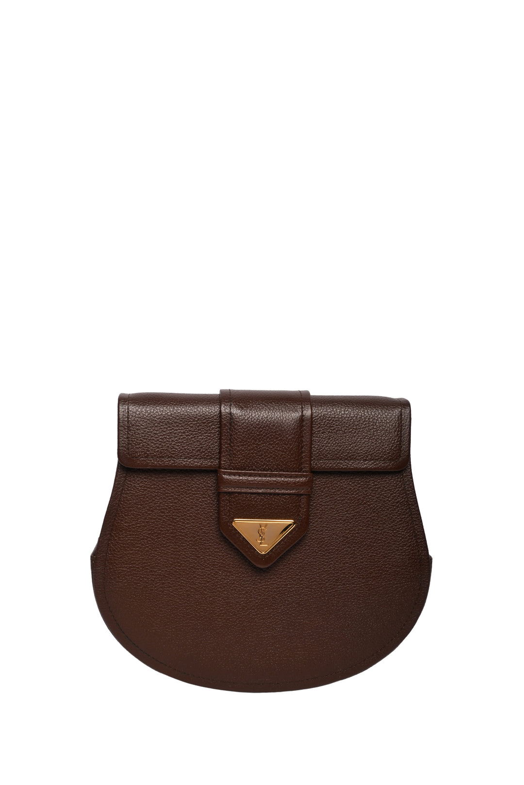 Saint Laurent Vintage Grained Leather YSL Triangle Logo Flap Shoulder Bag