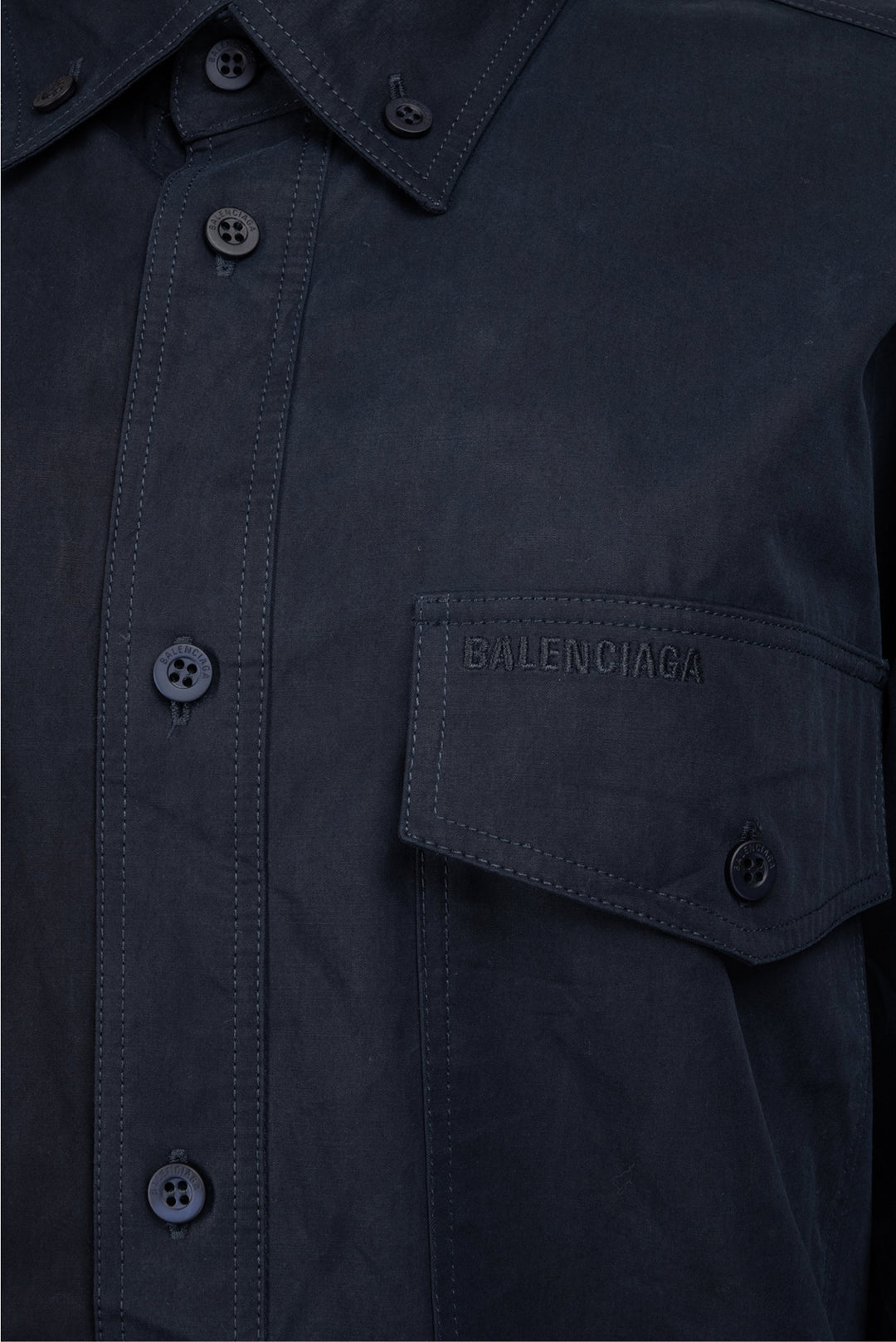 Balenciaga Size XXS Men's 2020 Washed Heavy Poplin Shirt Long Sleeve