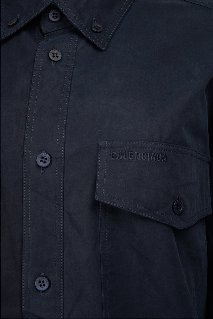 Balenciaga Size XXS Men's 2020 Washed Heavy Poplin Shirt Long Sleeve