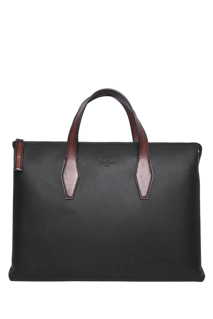 Berluti Men's Perspective Scritto Leather Briefcase