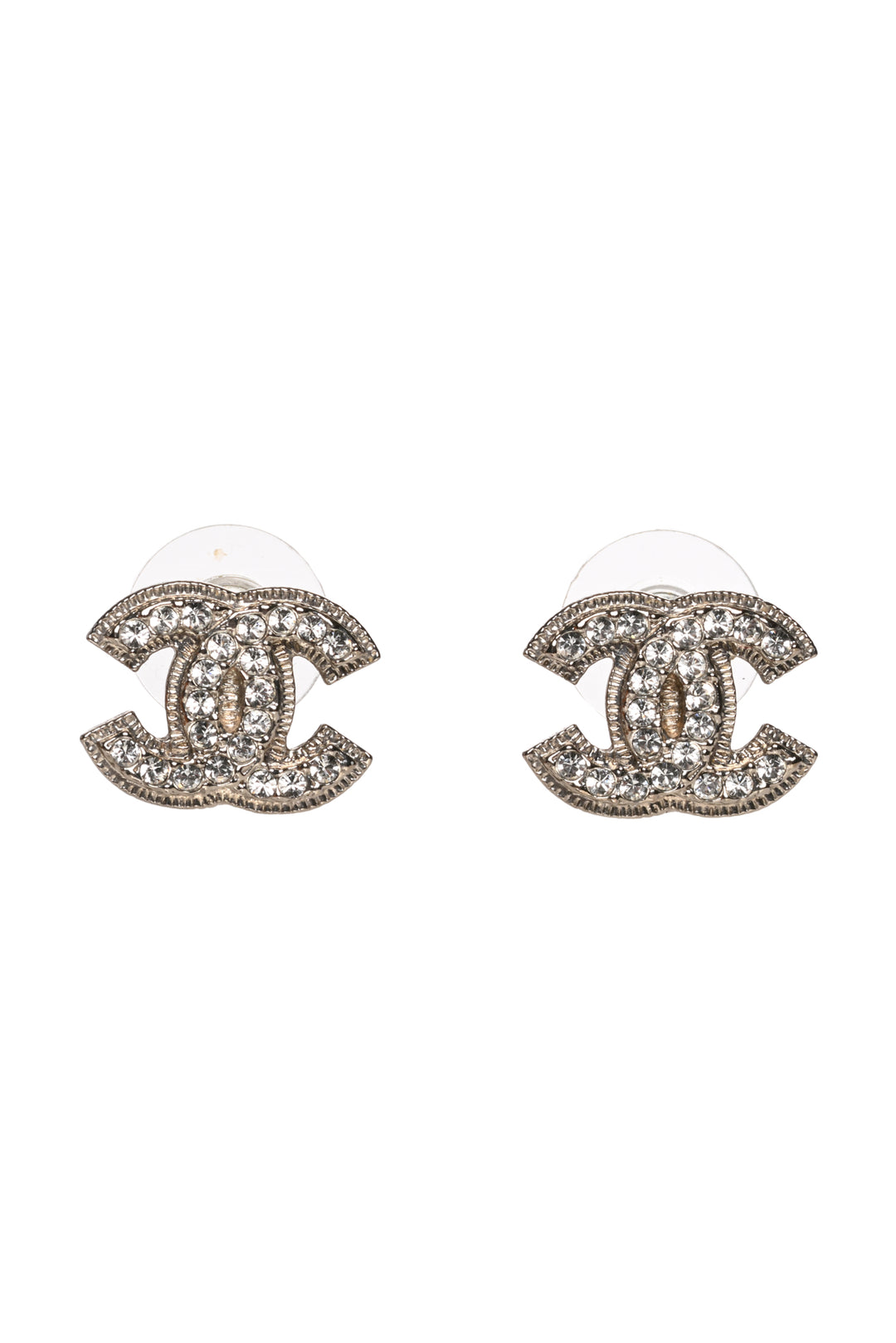 Chanel 2013 Crystal CC Stud Earrings