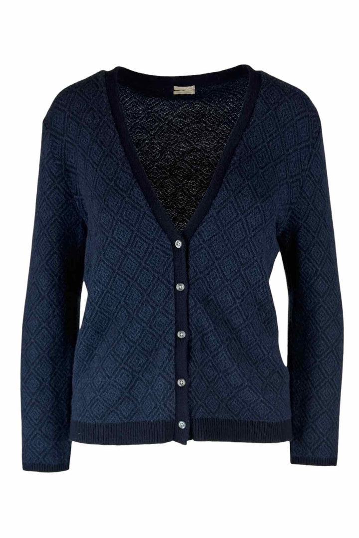 MASSIMO ALBA Size M Diamond Print Cashmere-Blend Cardigan