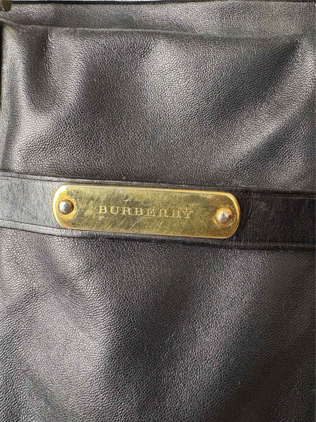 Burberry Black Leather Tote Purse