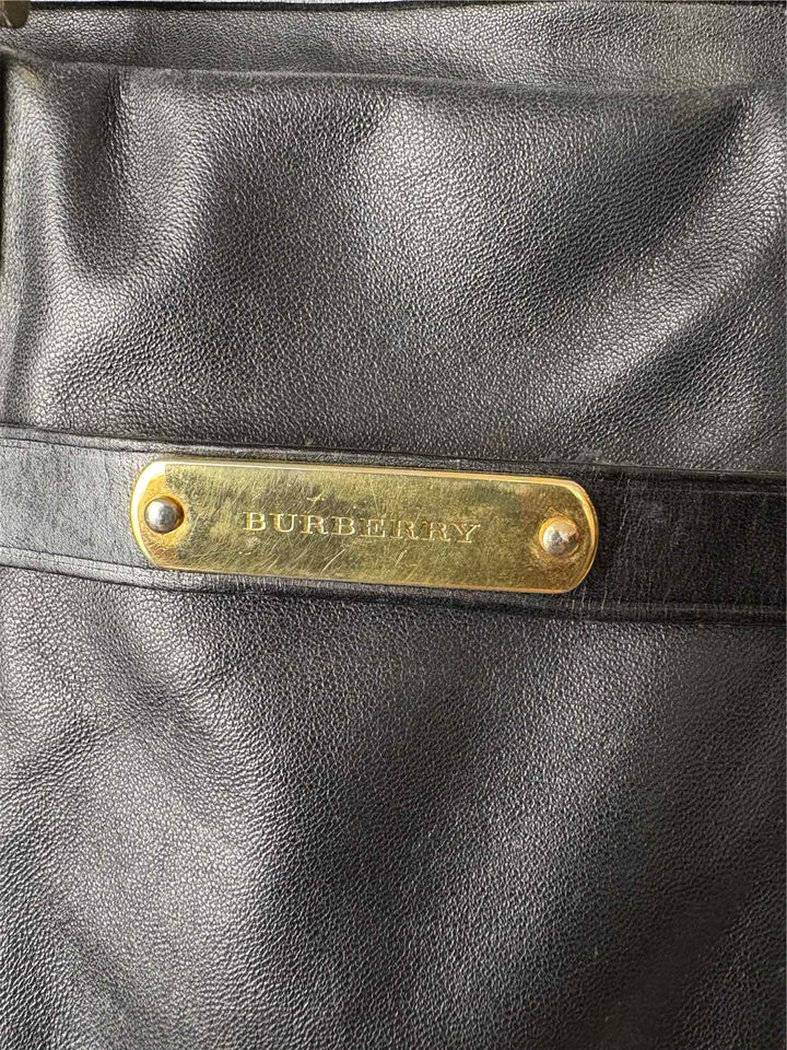 Burberry Black Leather Tote Purse