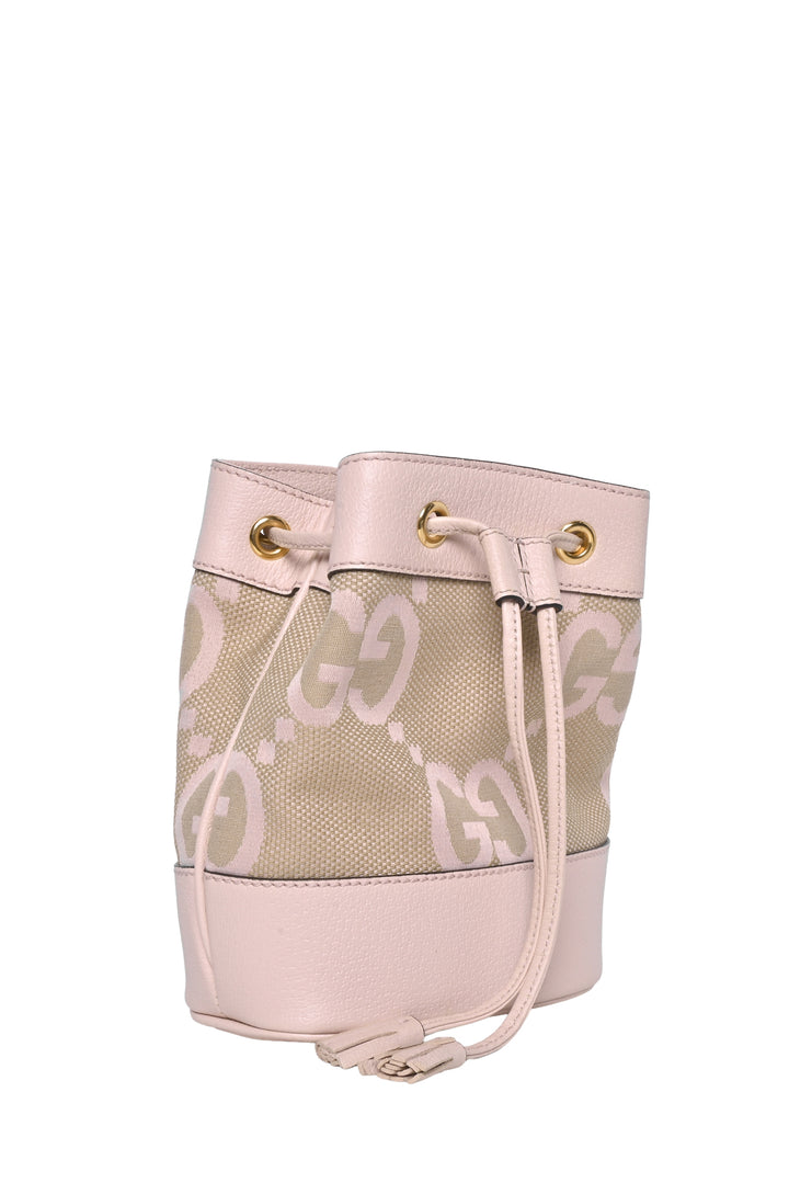 Gucci Leather & Canvas Jumbo GG Mini Ophidia Bucket Bag