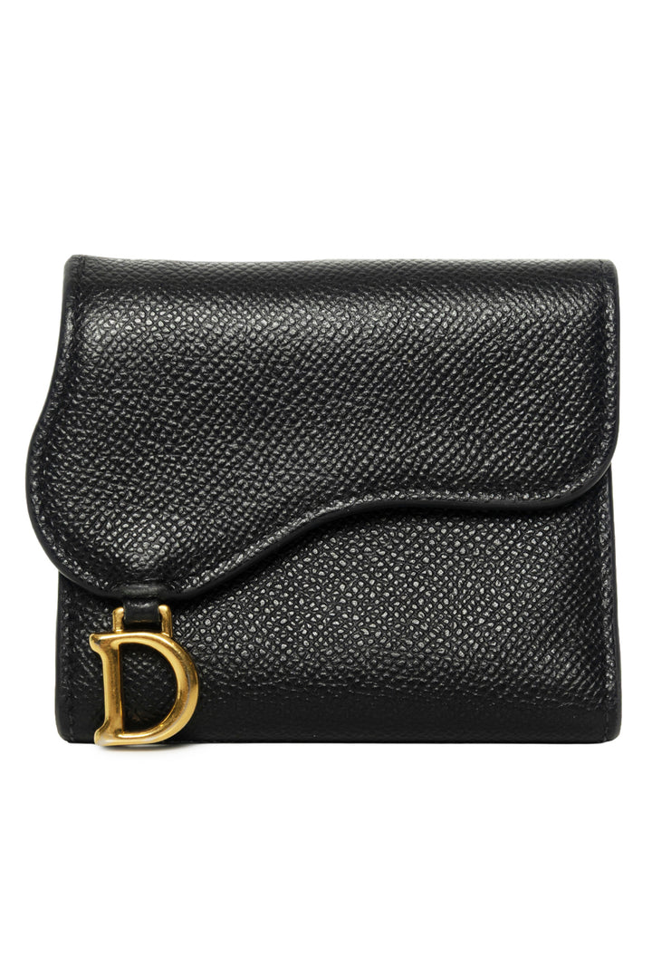Dior Grained Calfskin Saddle Lotus Wallet